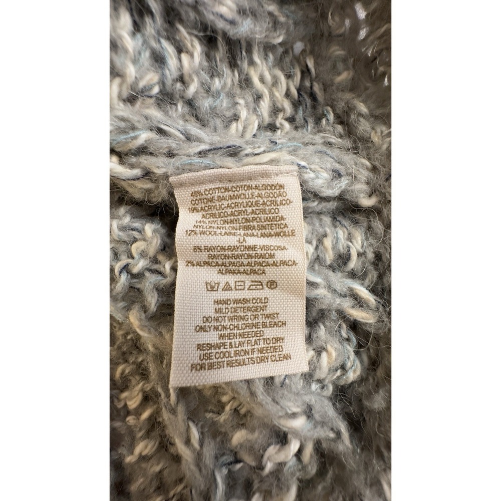 Free People Open Knit Chunky Cable Sweater Tunic Grunge Distressed Sz L/G - Picture 6 of 10